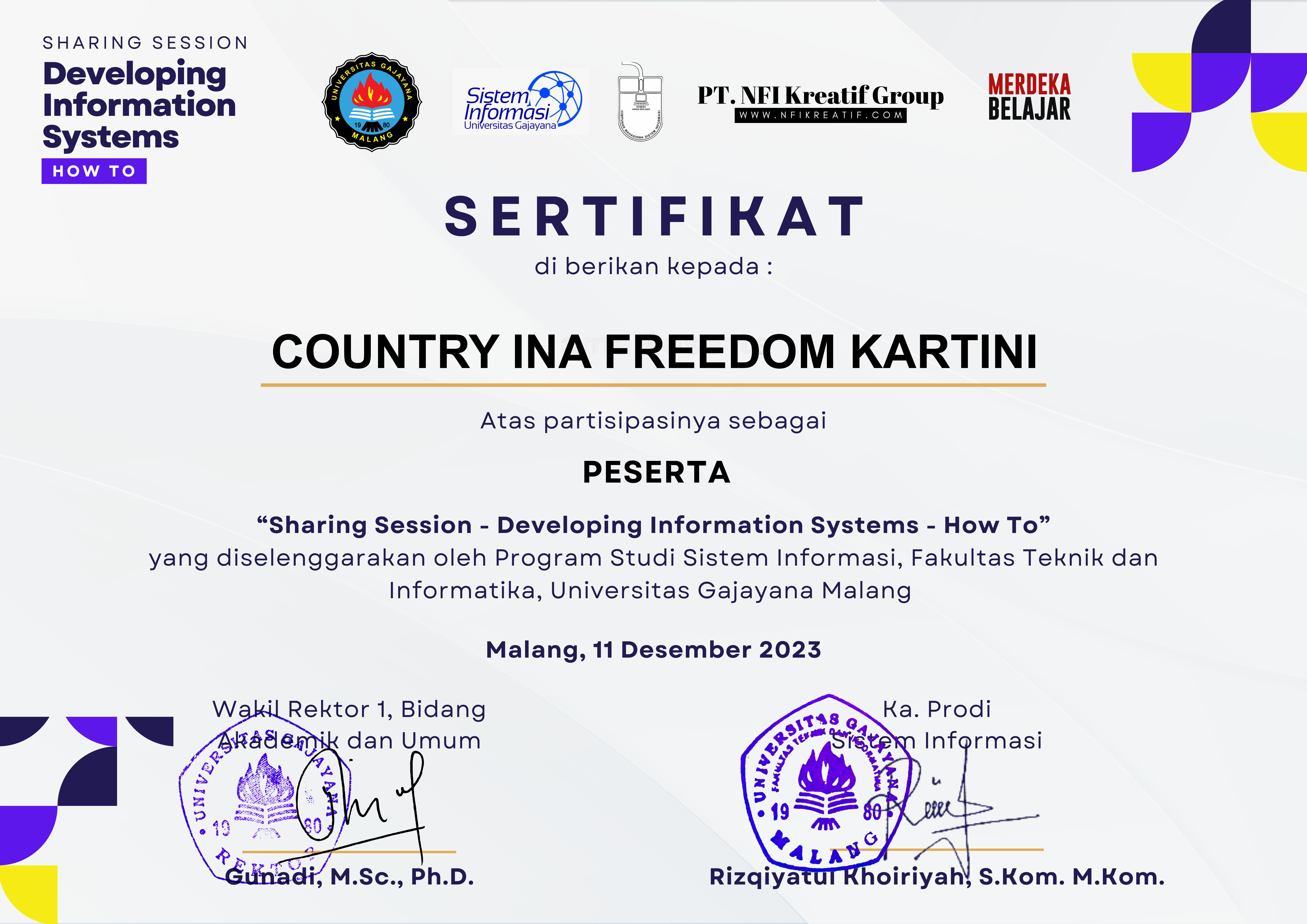 Sertifikat Lainnya