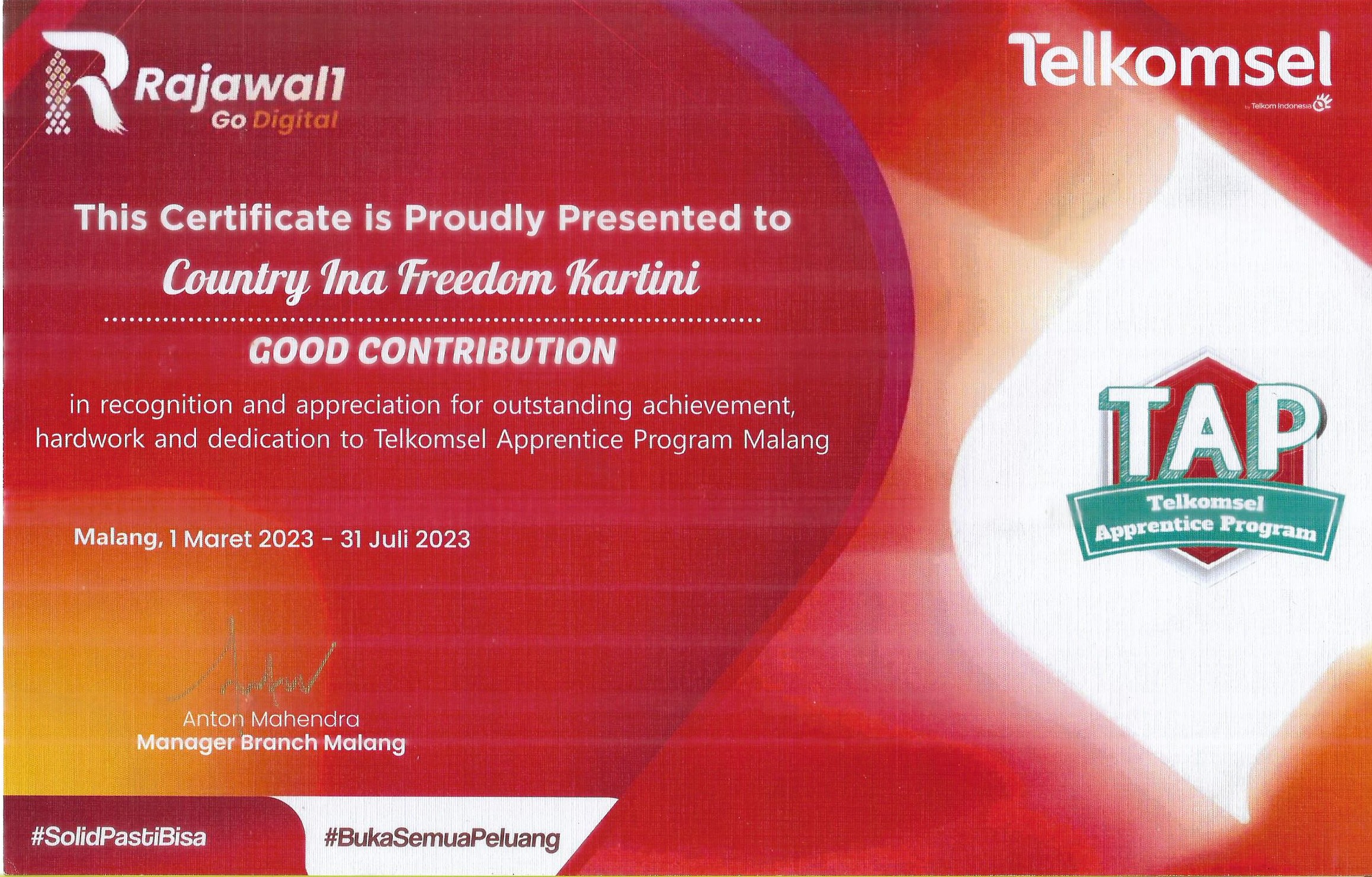 Telkomsel Apprentice Program (TAP) - Malang